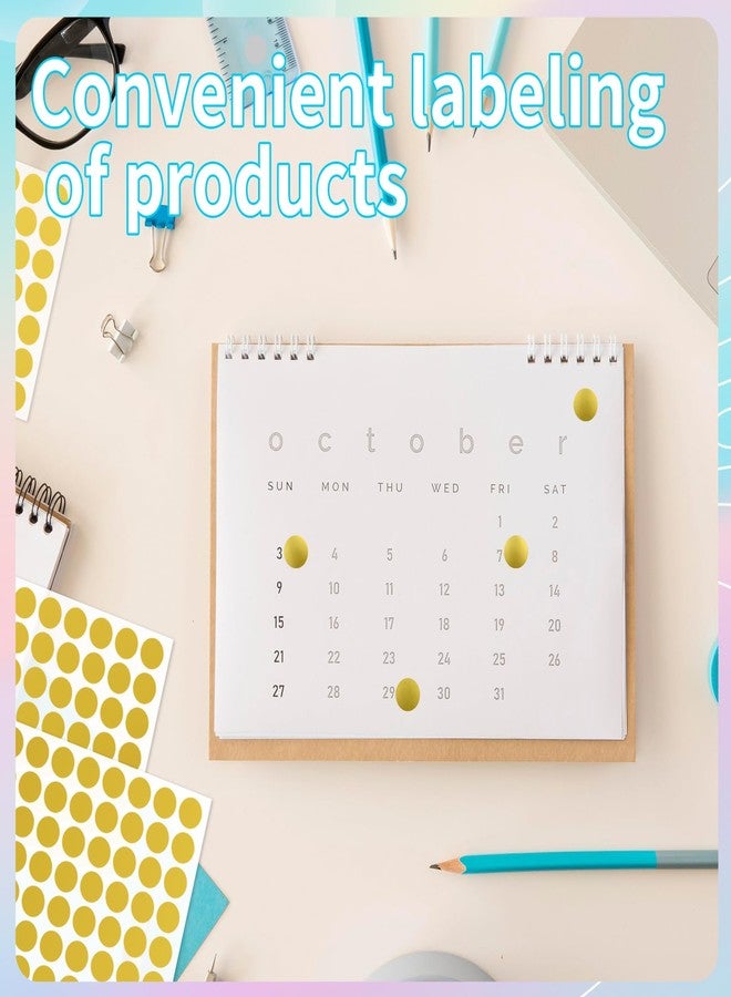 starboling Dot Stickers - 1/2 Inch Gold Circle Labels, 1400pcs Writable Color Coding, Round Labeling for Office, Classroom, Garage Sale - Image 4